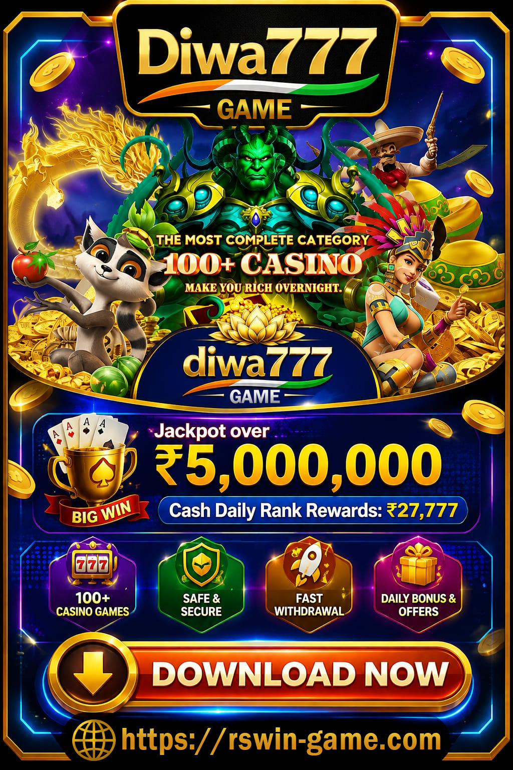 Diwa 777 Game Android app, rummy, Teen Patti, slot reels, colour or period rounds, and fishing rooms and account guide for India