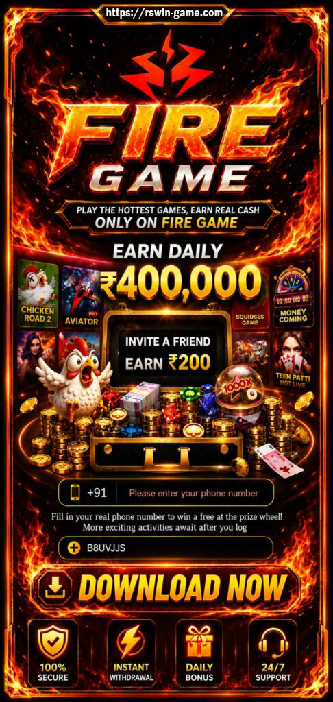 Fire Game mobile game banner for Android players in India