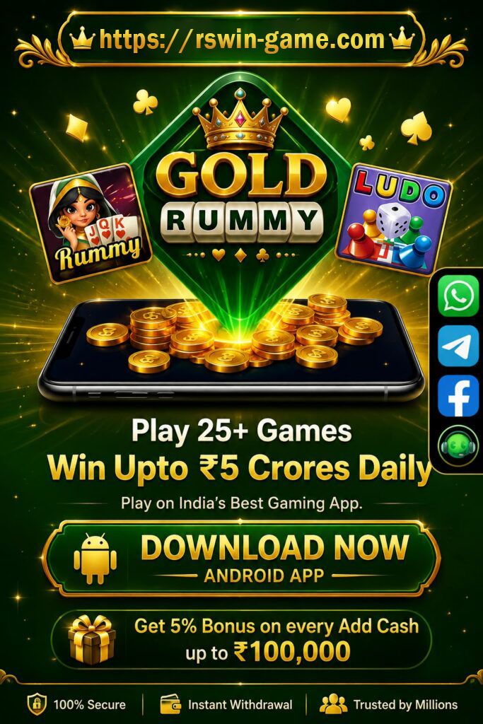Gold Rummy mobile game banner for Android players in India