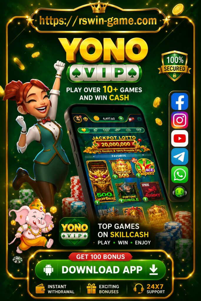 Yono VIP Android app, rummy, Andar Bahar, Dragon Tiger, poker, and fantasy cricket and account guide for India